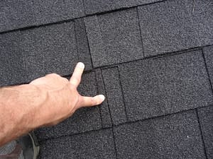 Improperly Installed shingles at home inspection