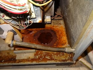 Condensation leak in furnace