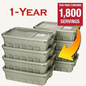  Be prepared with food storage. Shown is My Patriot Supply Food totes 